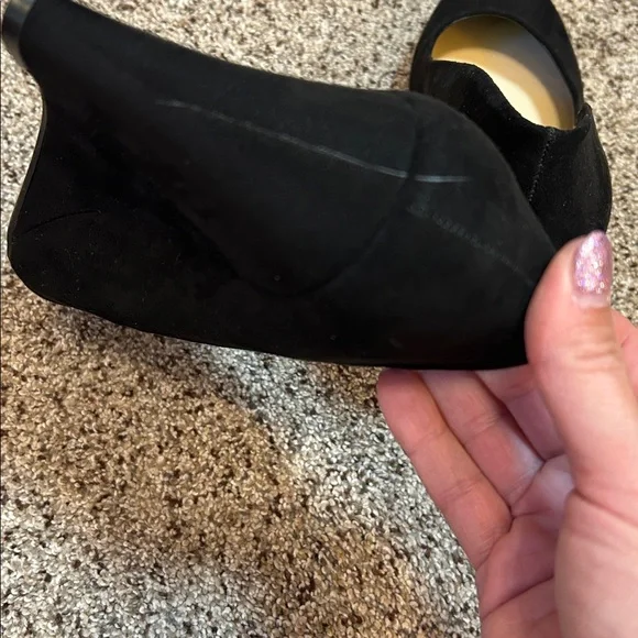 Jessica Simpson Black Suede Cash Solid Slip On Wedge Heels size 8.5 - Picture 15 of 16